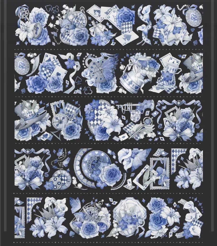 Falling Sunset Tide Washi Tape & Stickers for Journals: Flowing Hemp Ancient Style