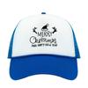 Christmas Pattern Trucker Cap with Rope and Heat-Pressed Logo
