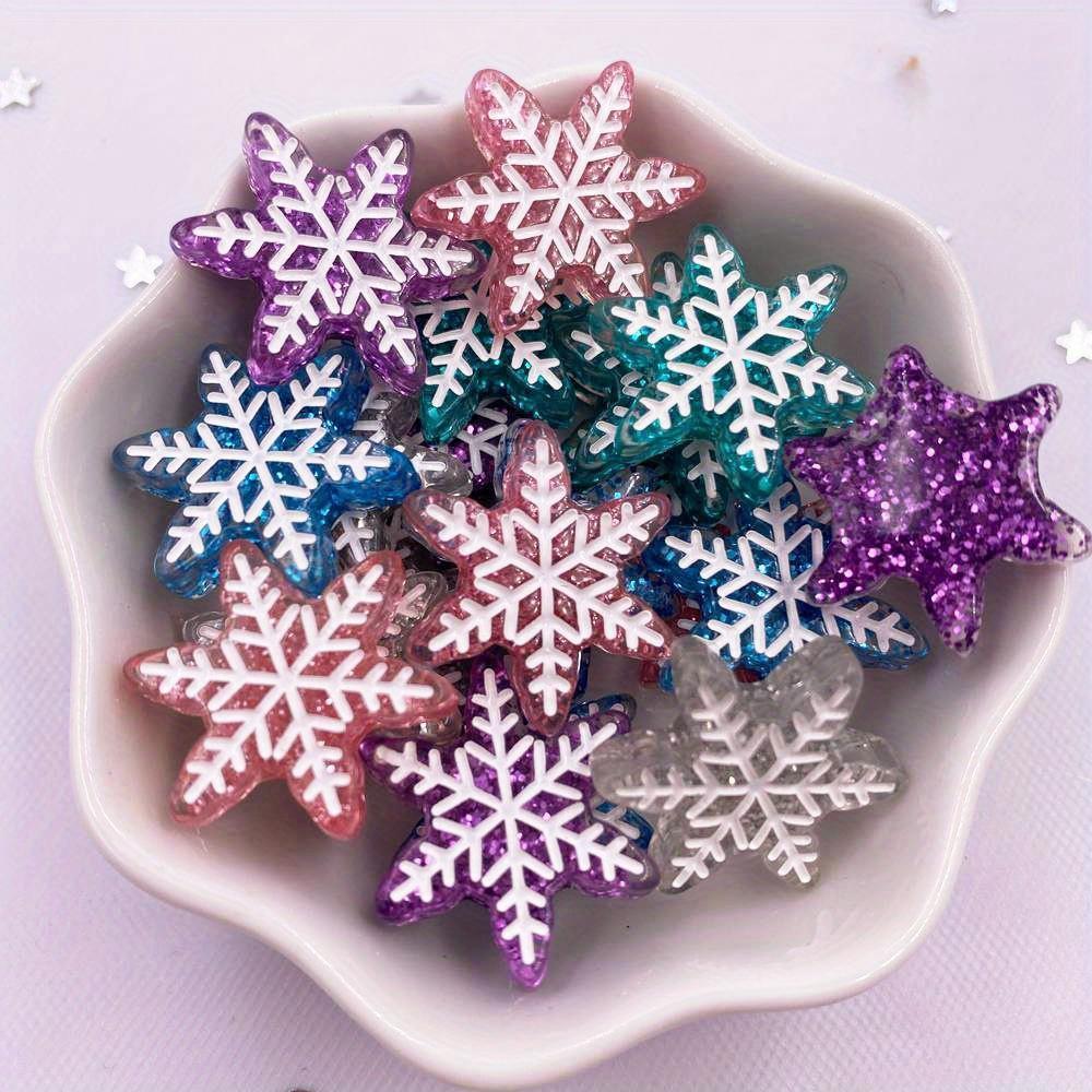 10pcs Mixed Colorful Resin 3D Candy Color Snowfloer Flatback Cabochon Figurines Scrapbook DIY Christmas Home Decor Accessories Crafts