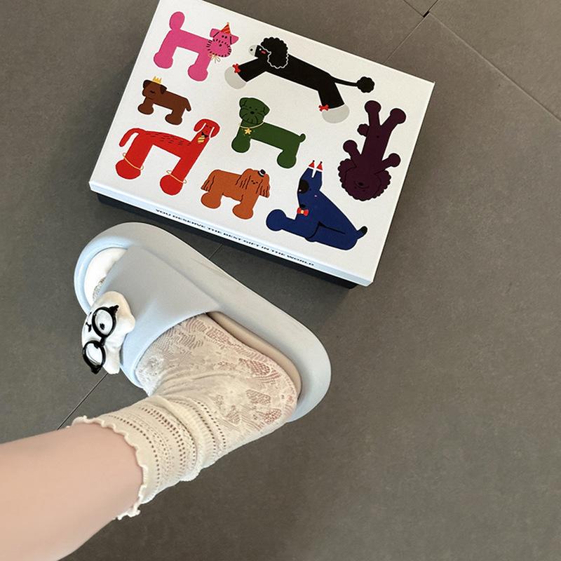 Anime bjørn tykksålede ett-ords kule tøfler dame sommer ny tegneserie innendørs hjem tykksålede sklisikre tøfler