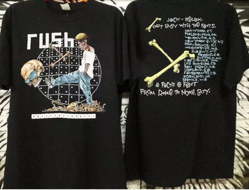 

Vintage 1991 Rush Band Rolling the Bones Pushead Deadstock Vintage T-Shirt S