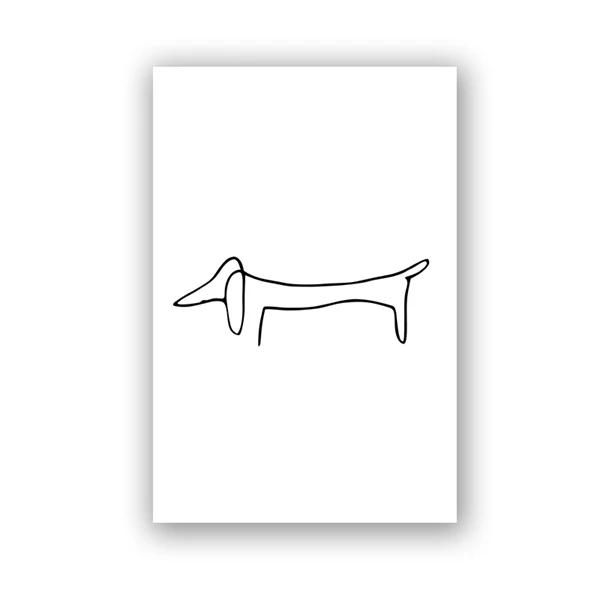 Picasso Minimalist Animal Dog and Peace Dove Canvas Painting Wall Art Pictures Posters and Prints for Living Bedroom Home Decor