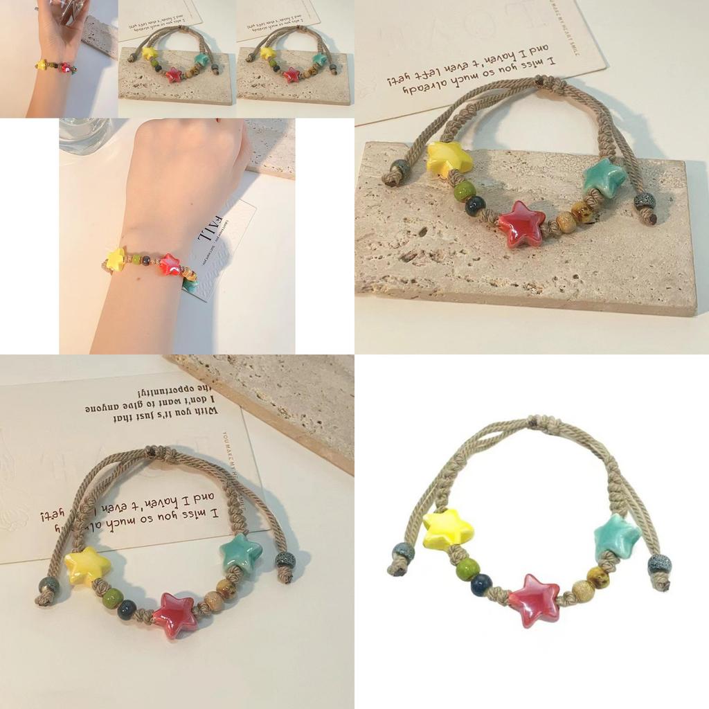Delicate Star-beaded Bracelet For Women In Pastel Dopamine Colors For Travel