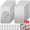 10Pcs Cabinet Hinge Repair Plate Kit Stainless Steel Door Hinge Mounting Plate With Holes For Home Kitchen Cupboard Furniture