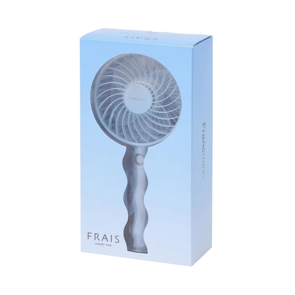 Francfranc Handy Fan Wave Blue Portable Fan with 5 Airflow Rechargeable USB Compatible [2025 Model] Settings, Battery, Charging, Type-C