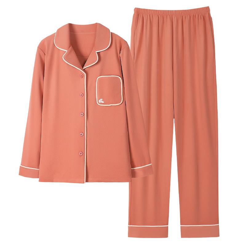 Insel Fleece Schlafanzug Damen Herbst und Winter Korallenfleece Verdickt Dünner Fleece Winter Warm Loungewear