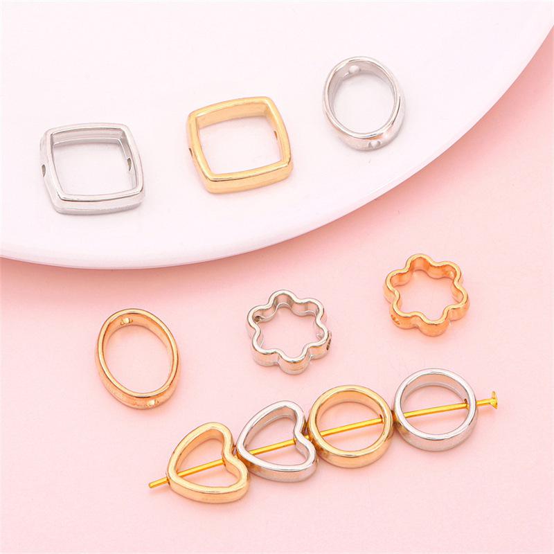 Multi-Size Electroplated CCB Plastic Large-Hole Beads for DIY Jewelry Crafting