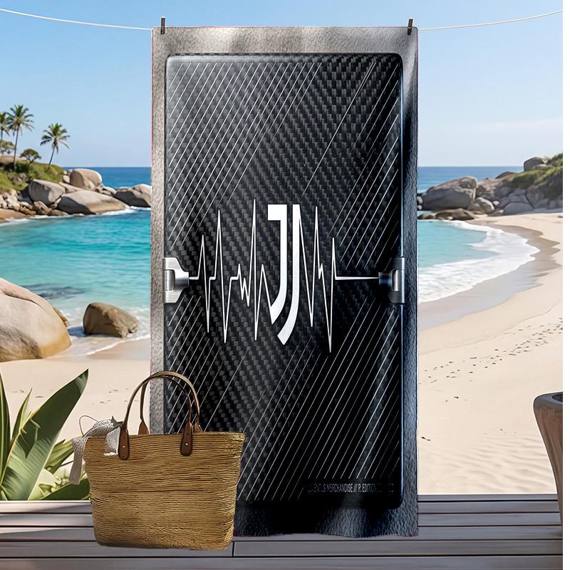 Juventus FC Printed Beach Towel Quick Dry Soft TowelPortable Large Rectangular Beach Blanket for Travel Swimming Pool