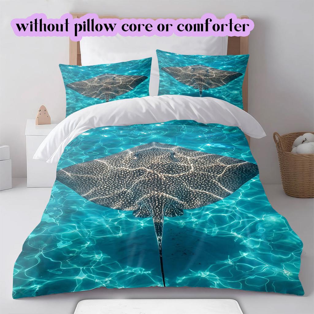 Seawater marine organisms Pattern Bedding,Quilt Set Quilt Cover Pillowcase Home Birthday Gift (1*duvet cover+2*pillowcase,without core)