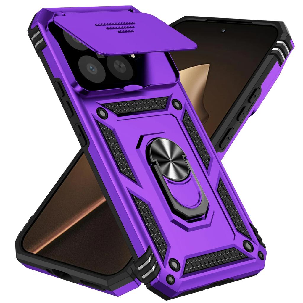 For Xiaomi 15T Pro Case Car Magnetic Ring Stand Slide Camera Lens Military Grade Armor Cover for Xiaomi 14T 13T 11T 13 Pro Case