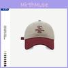 Stylish 90-time Color Block Baseball Cap Embroidered With Trendy Letters For Unisex Fashion Lovers