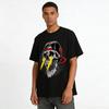 Street Trendy Lightning Skull Print Unisex Casual Crewneck Top Pure Cotton T-shirt