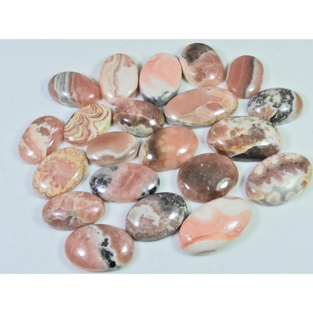 17-23MM 338Cts. Natural Rhodochrosite Oval Cabochon Loose Gemstone 21Pcs Lot C-875