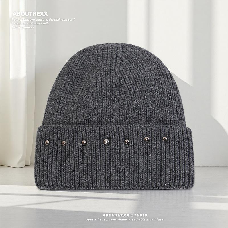 Warm Woolen Hat for Female Couple with Large Head Circumference and Small Face Revealing Knitted Hat  Outdoor Fashionable Pullover Cold Hat