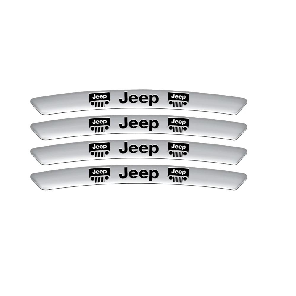 4Pcs Aluminum Car Wheel Hub Sticker Rim Center Cap Decal Car Exterior Accessories For Jeep Wrangler Grand Cherokee Compass Reneg AKO1