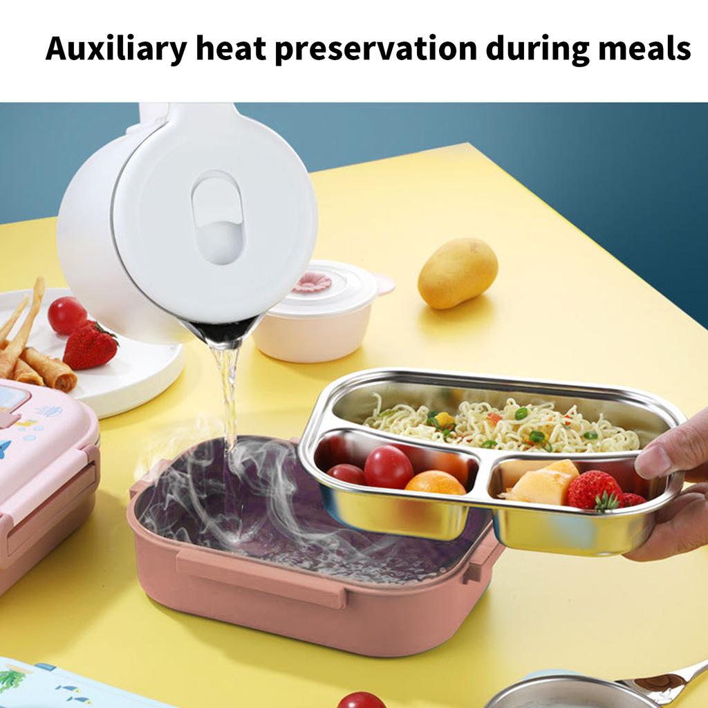 Lunch Box Stainless Steel Sealed and Insulated Lunch Box  Proof Cartoon Lunch Box for Kids Adults(Blue )