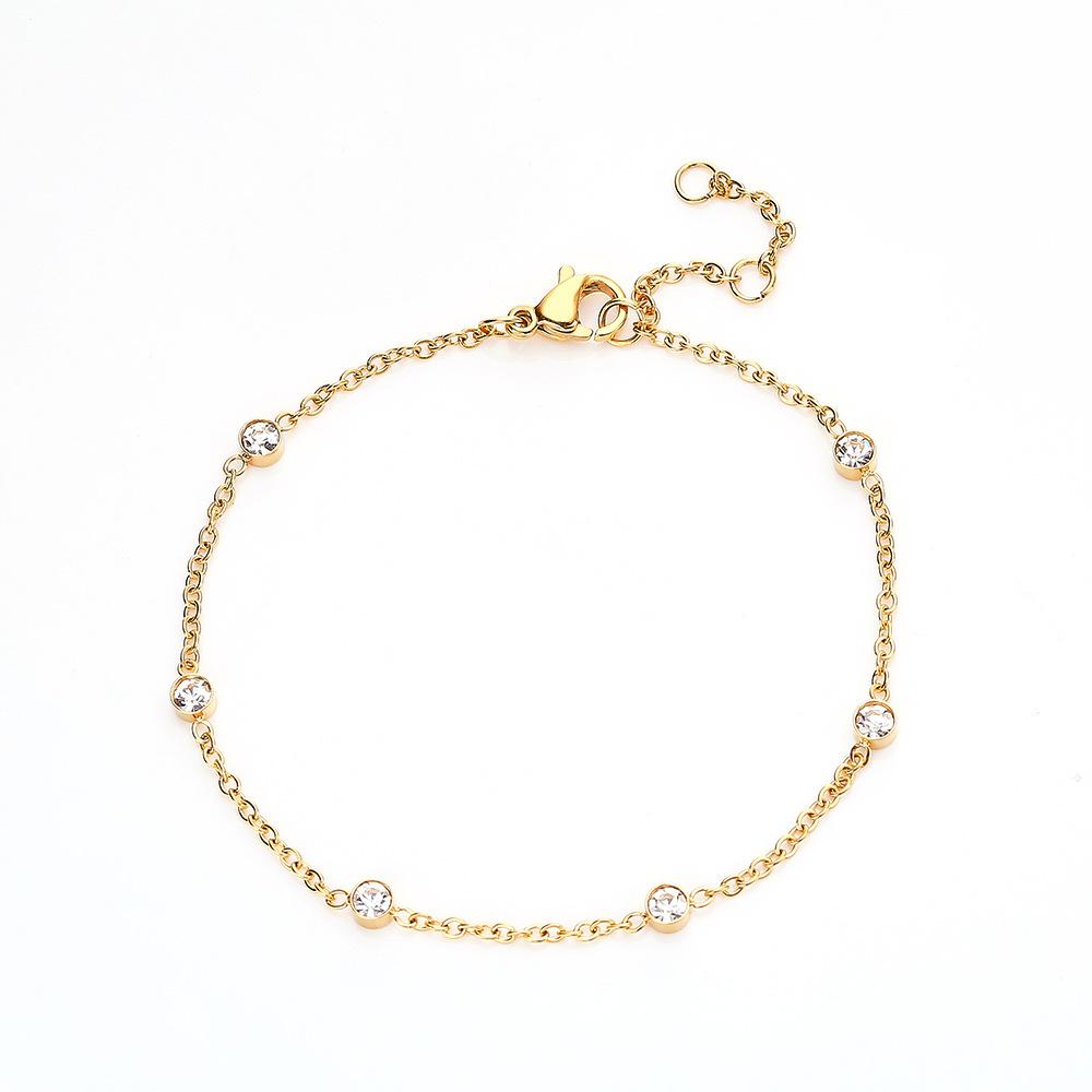 Small Fresh Hand Jewelry for Women, Simple and Simple Single Diamond Six-diamond Bracelet