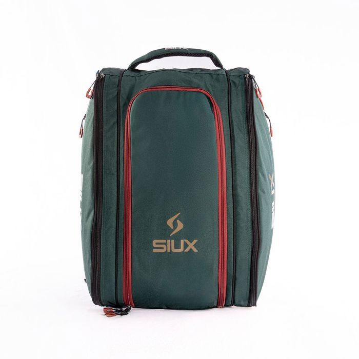 Padel-Tasche - SIUX - Edge - Grün/Beige rote Nähte - 42 L - 2 Schläger - Schuhfach