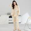 Class A antibacterial pure cotton pajamas women's autumn and winter long-sleeved trousers high-end large-size cool cotton loungewear women's suit