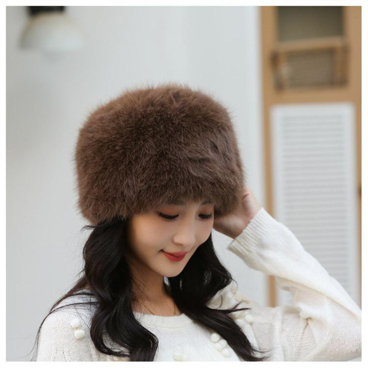 Autumn and Winter New Imitation Mink Hat Women's Mongolian Hat Thickened Warm Hat Women's Imitation Fur Fashion Simple Bucket Hat