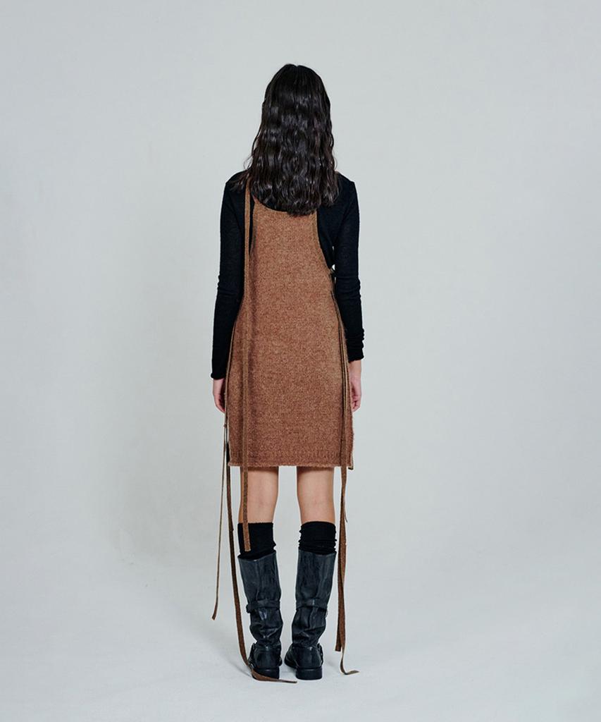 Deoaeteus Strap Detail Knit Mini Dress_Brown