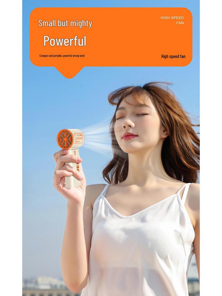 Mecha-Style High-Speed Handheld Fan with 150-Speed Turbine Blades and Large Capacity