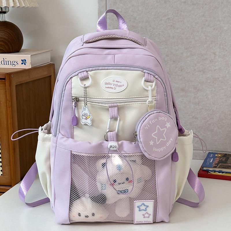 Children's schoolbag, elementary school students, junior high school girls, high-value two-piece set, high school backpack, fashion backpack