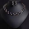 European and American Luxury Zircon Water Drop Bridal Accessories Jewelry Set Necklace Earrings Women's Two-piece Set