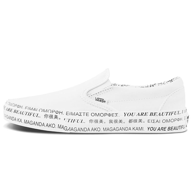 Vans Classic Slip-On Canvas Comfortable Versatile Low-Top Skate Shoes Women sneaker White VN0A4U382Q2