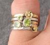 Peridot Ring, Solid 925 Sterling Silver Ring, Gemstone Ring, Spinner Ring, Floral Ring, Spinner Band, Meditation Ring