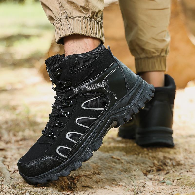 Outdoor Hiking Shoes Men Shoes Anti-slip Warm Comfortable Plush Breathable Ankle Boots Men Lace-up Casual Sneakers Men