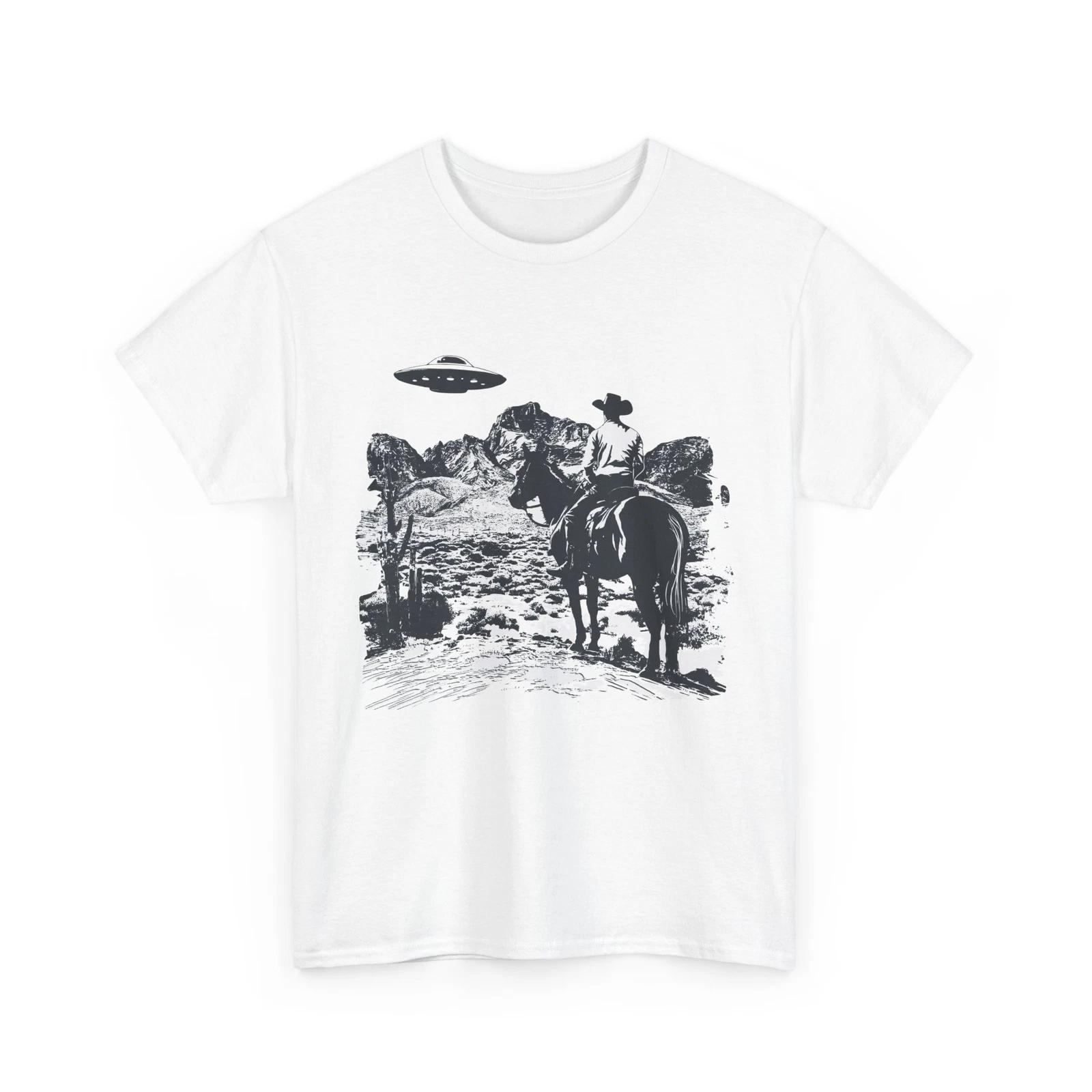 Cowboy Shirt | Outer Galaxy Tee | Alien UFO Themed Shirt for Sci-Fi Enthusiasts 2XL