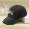 Fist DAVE Printed Washed Baseball Cap Pure Cotton Washed Distressed Peaked Cap Outdoor Sports and Leisure Sun Hat