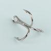 High Carbon Steel Treble Hooks 50Pcs Sharp Round Bend Strong Fish Hook Kit Split Rings for Lure Fishing