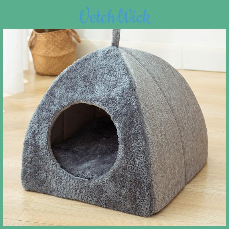 New Triangle Cat House Enclosed Pet Bed Warm Thick Deep Sleep Dog House Supplies For Cats