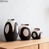 Abstrakte Schwarz-Weiß Keramikvase Kreative Blumentöpfe Schreibtischdekoration Blumenarrangement Florale Vasen Raum Ästhetische Deko