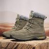 Men's Snow Boots with Plush Insulation, Warm and Thick Soles, Outdoor Men's Shoes, High Top Boots, Cotton Shoes
