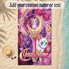 Beach TowelSailor Moon Custom Name Text Personalized Soft Towel for Beach Pool Indoor Home Decor Gift