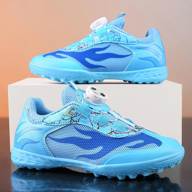 Leather Rotary Buckle Children's Football Shoes Men's Broken Nails Teen Students Lace-Up Sneakers