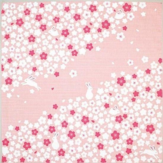 Miyamoto Kenema Japan-made small furoshiki lunch cloth Japanese pattern hand-dyed cherry blossom rabbit 5050cm 83434