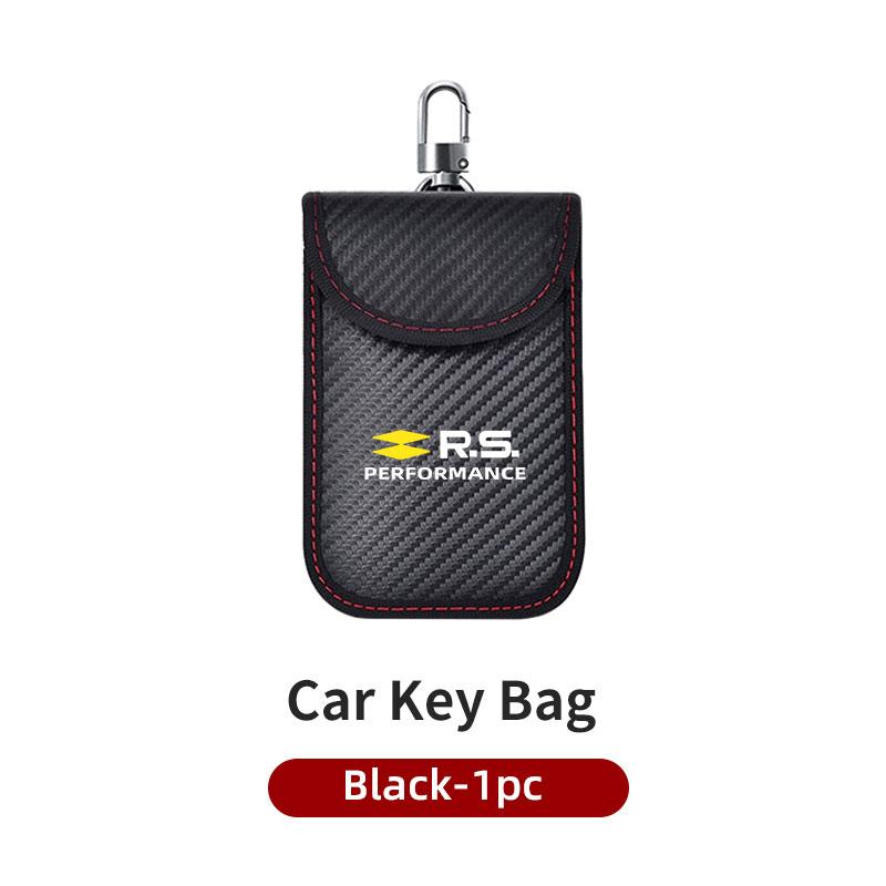 Car Keychain Case Zipper Carbon Fiber Key Protector Cover For Renault RS Sport Megane 3 4 2 Clio 5 Sandero Logan AA16