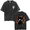 Magliette Hollow Knight Stampa Vintage Lavata Magliette Regali per Fan Uomo Donna Top Moda Casual Manica Corta Oversize