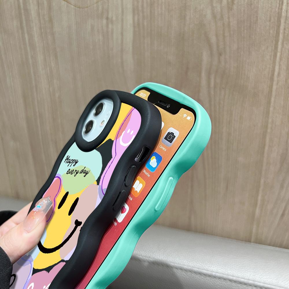 Big Wave Edge Soft silikonový materiál Macaron Pouzdro na telefon Nárazuvzdorné ochranné gumové pouzdro pro iPhone Samsung Huawei Honor Xiaomi Redmi OnePlus Moto