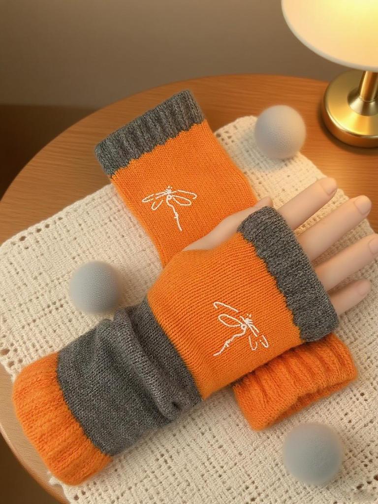 Yanxuan Ladies' Autumn-Winter Knit Gloves with Embroidery
