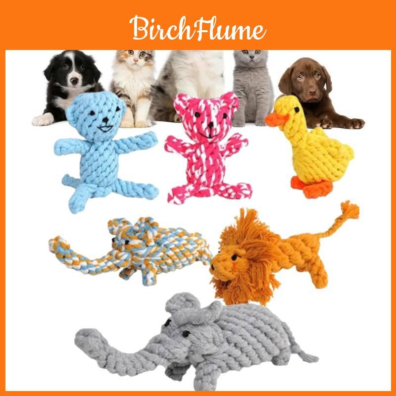 Giocattoli per Animali Domestici Fatti a Mano per Cani con Corda di Cotone Colorata Anatra da Masticare Resistente Giraffa Alce Ideali per il Gioco Interattivo