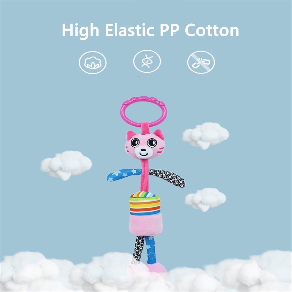 Cartoon Baby Infant Animals Stroller Bed Hanging Bell Rattles Plush Doll Toys