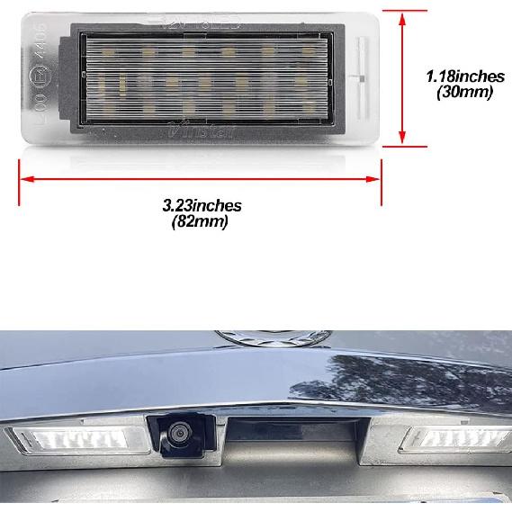 Xenon White LED License Plate Lights for Buick Encore Verano Enclave Envision LaCrosse Cadillac CTS XTS SRX ELR Chevy Equinox GMC Acadia Terrain Rear