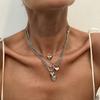 Ingemark 5 Stück/Set Trendiger Kreativer Goldfarbener Herz-Liebes-Anhänger Halskette Damen 2025 Vintage Einfache Metallkette Choker Schmuck