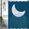 Moon Arch Modern Minimalist Shower Curtain, Bathroom Decorative Shower Curtain, Waterproof Shower Curtain with Hooks