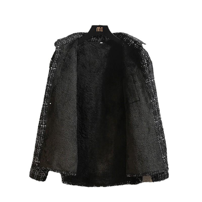 Autumn and Winter Shirt Men's Long-sleeved Loose Plaid Shirt Casual Jacket Lamb Velvet Plus Velvet Thickened Warm Inch Shirt